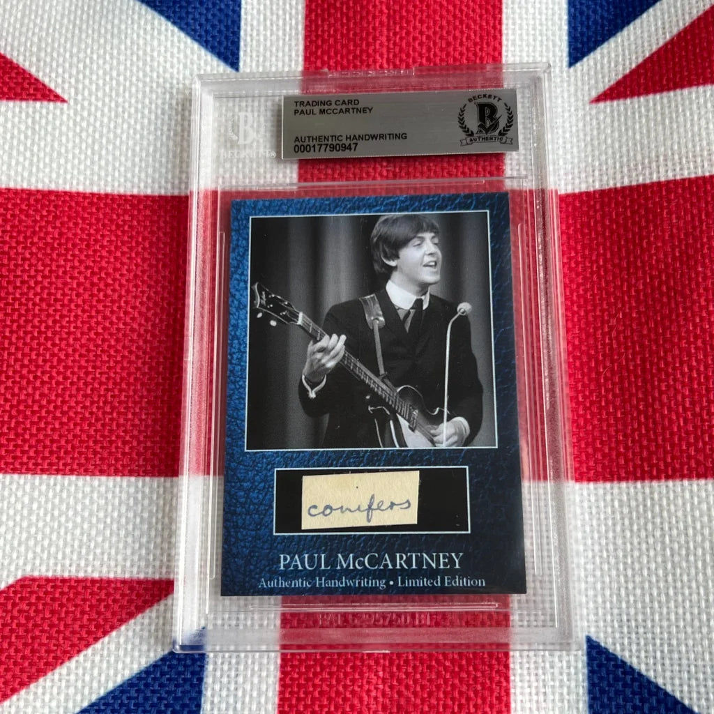 Paul McCartney signed trading card with guitar, rock n roll icon