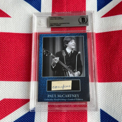 Paul McCartney signed trading card with guitar, rock n roll icon