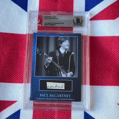 Paul McCartney graded autograph trading card in clear case