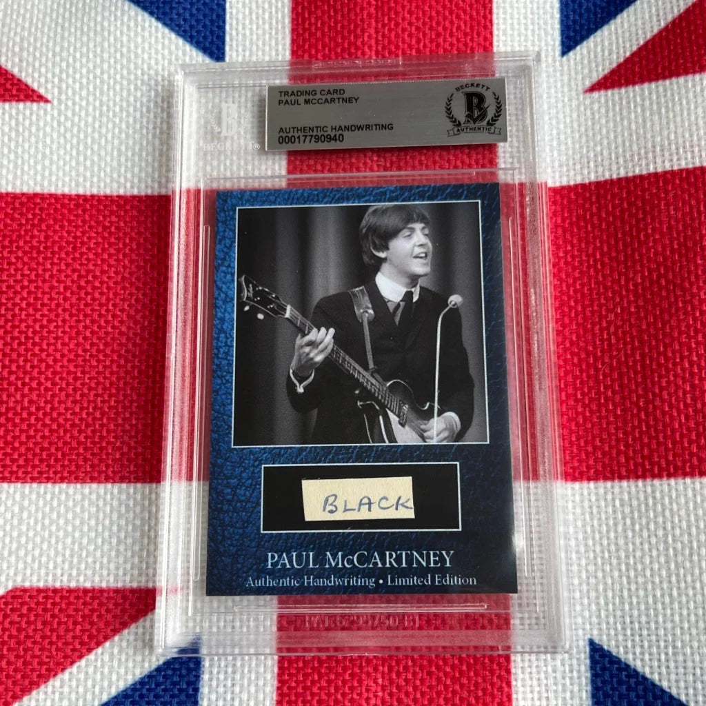 Graded Paul McCartney autograph trading card with black guitar player hologram