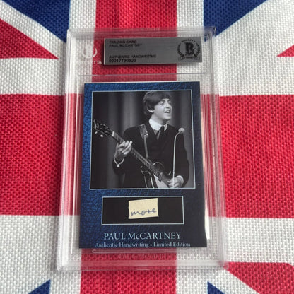 Paul McCartney holographic guitar card with autograph, rock n roll icon