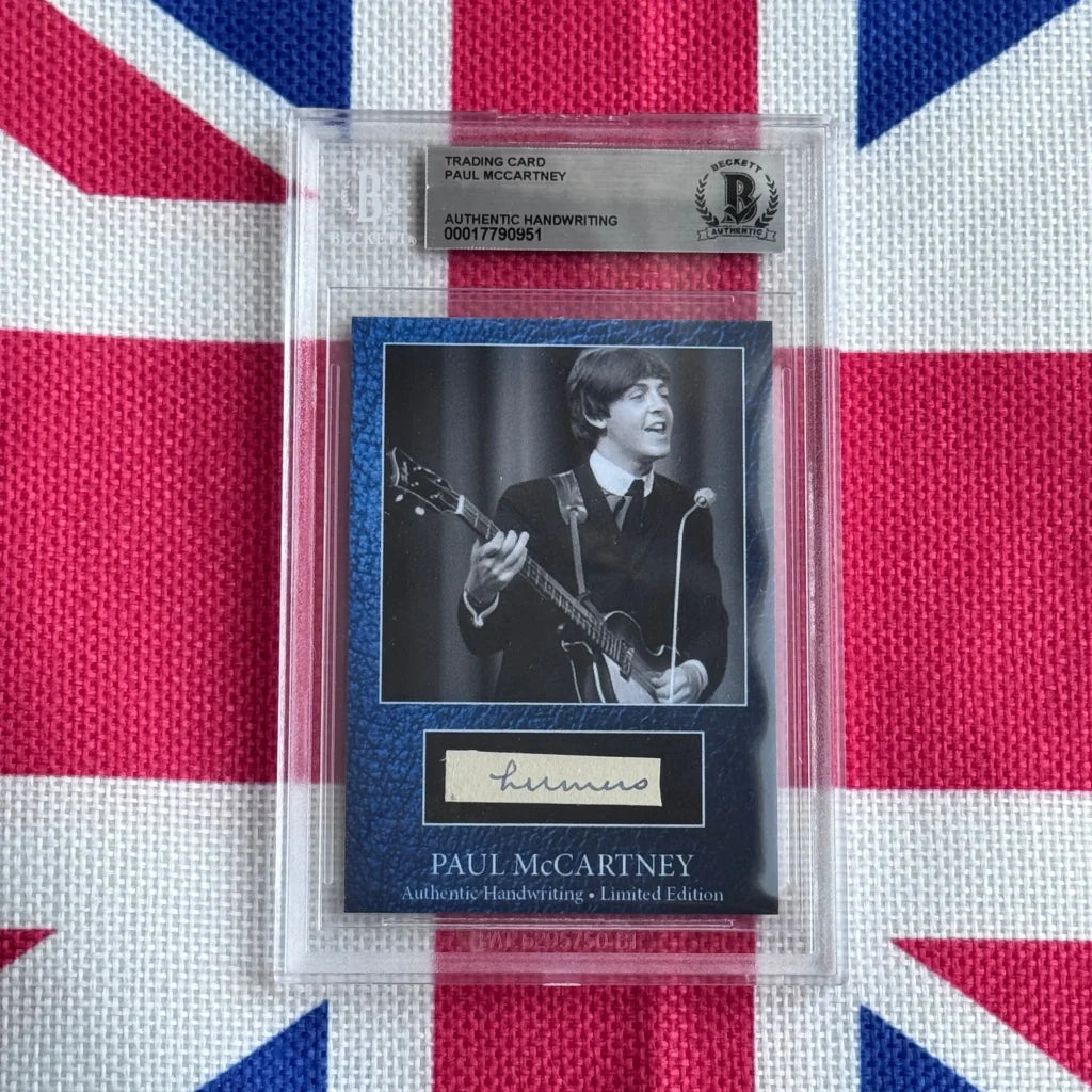 Graded Paul McCartney autograph trading card in slab, rock n roll icon