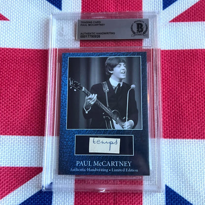 Paul McCartney's Original Handwriting Graded Autograph Trading Card