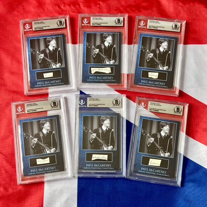 Original handwriting Paul McCartney autograph card from Paul McCartney’s trading collection
