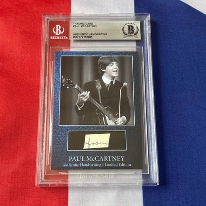 Paul McCartney trading card with authentic original handwriting and graded autograph