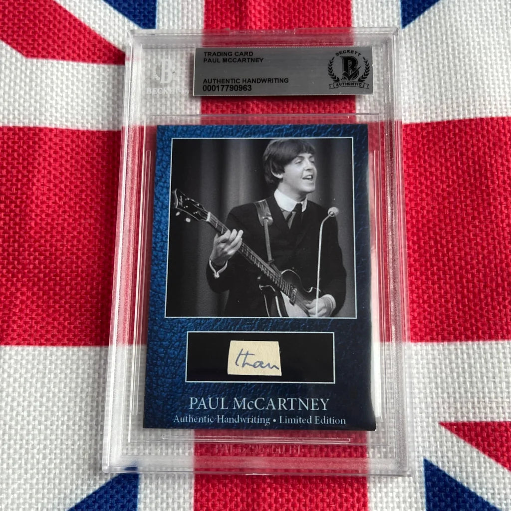 Paul McCartney graded autograph trading card with photo, rock n roll icon