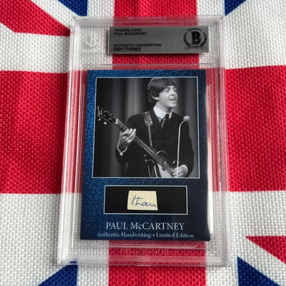 Paul McCartney graded autograph trading card with photo, rock n roll icon