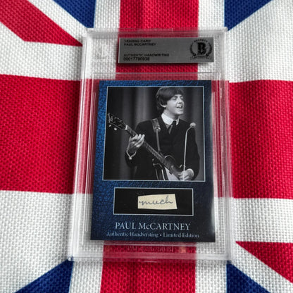 Paul McCartney graded autograph card with guitar photo and signature
