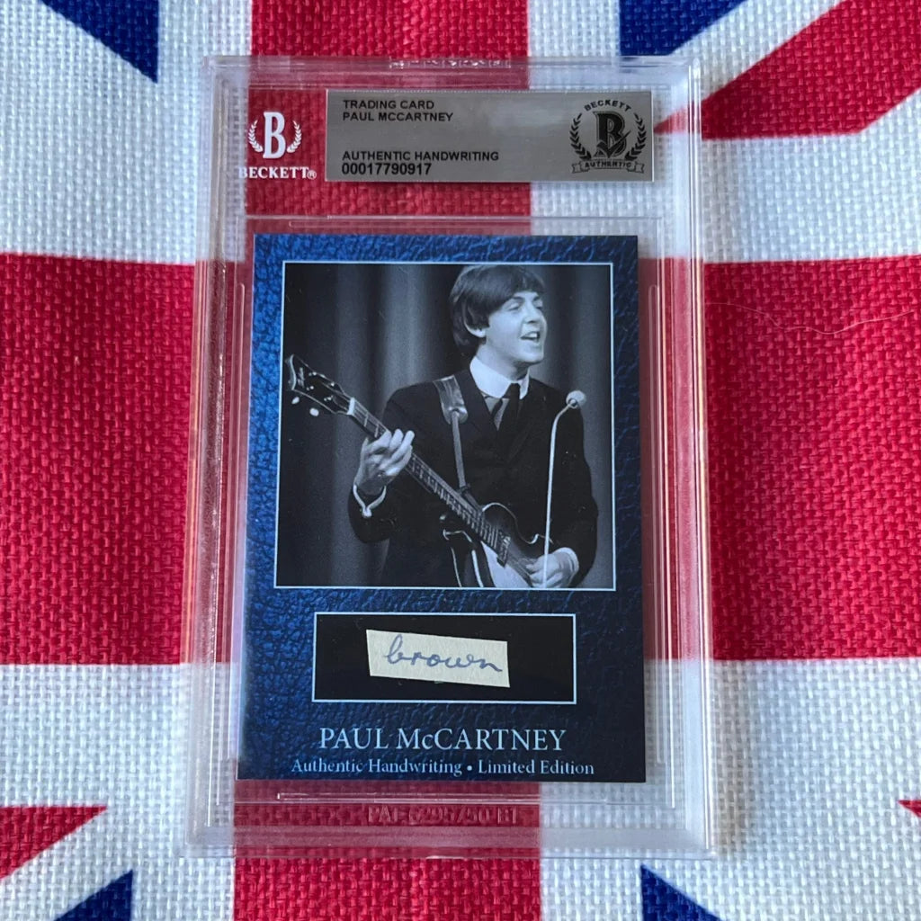 Paul McCartney signed trading card in plastic, rock n roll icon