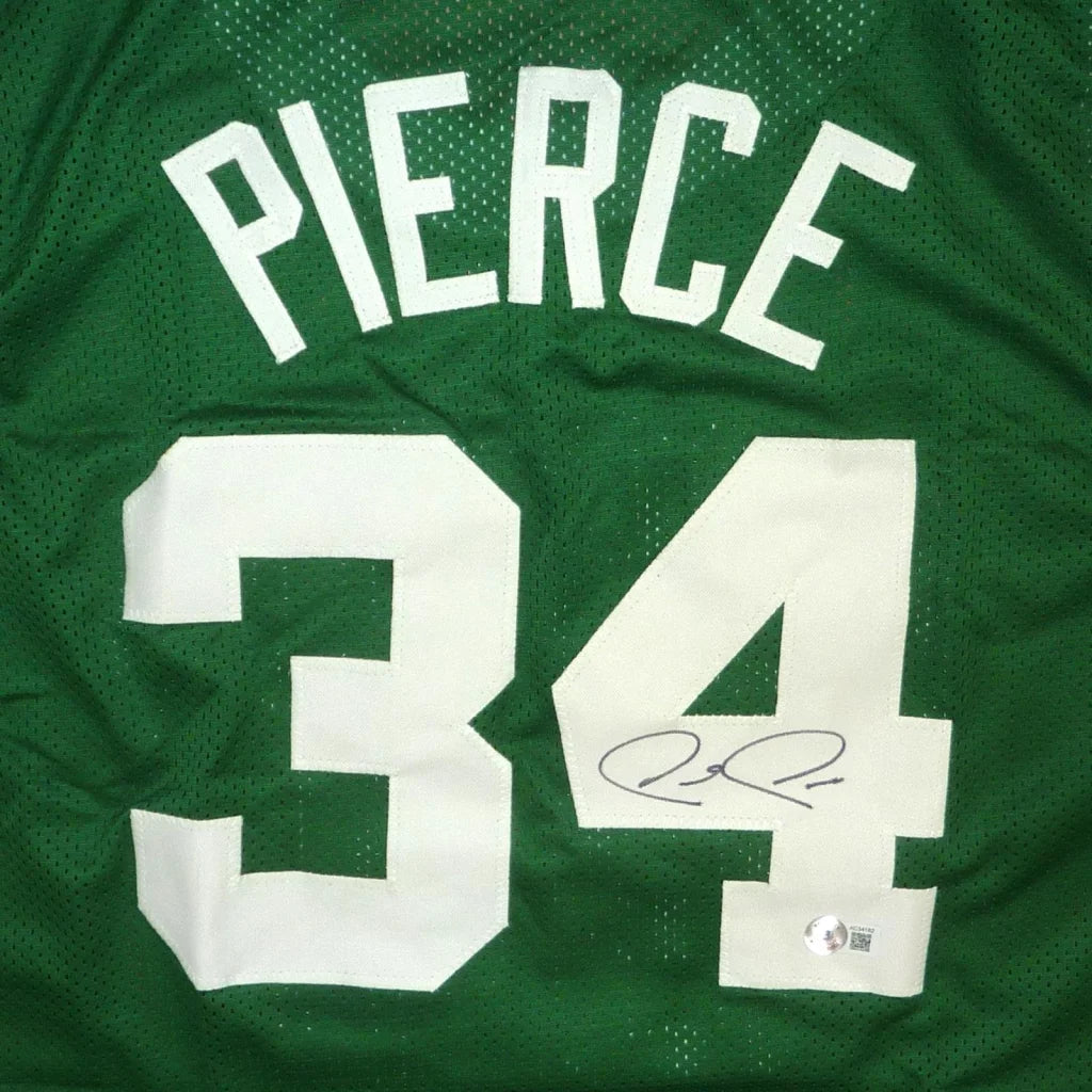 Paul Pierce autographed Boston green jersey #34 Beckett witness