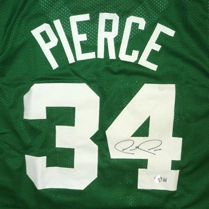Paul Pierce autographed Boston green jersey #34 Beckett witness