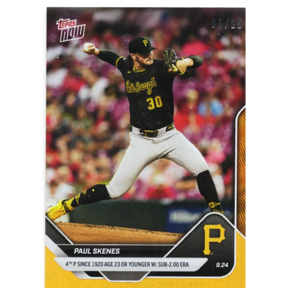 Paul Skenes black and yellow Topps Pirates card authenticated