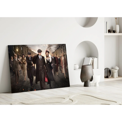 Peaky Blinders Glass Wall Art with Vintage Gang Portrait | Modern Wall Art Decor | vintageantiquesgifts.com
