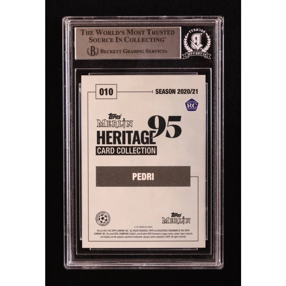 Graded Pedri rookie card from Barcelona soccer collectible by BGS