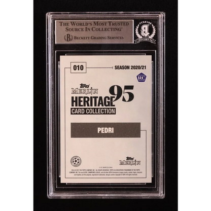 Graded Pedri rookie card from Barcelona soccer collectible by BGS