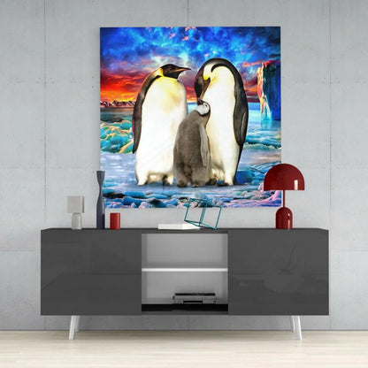 Stunning Arctic Penguin and Polar Bear Glass Wall Art Collection | Contemporary Home Wall Art | vintageantiquesgifts.com