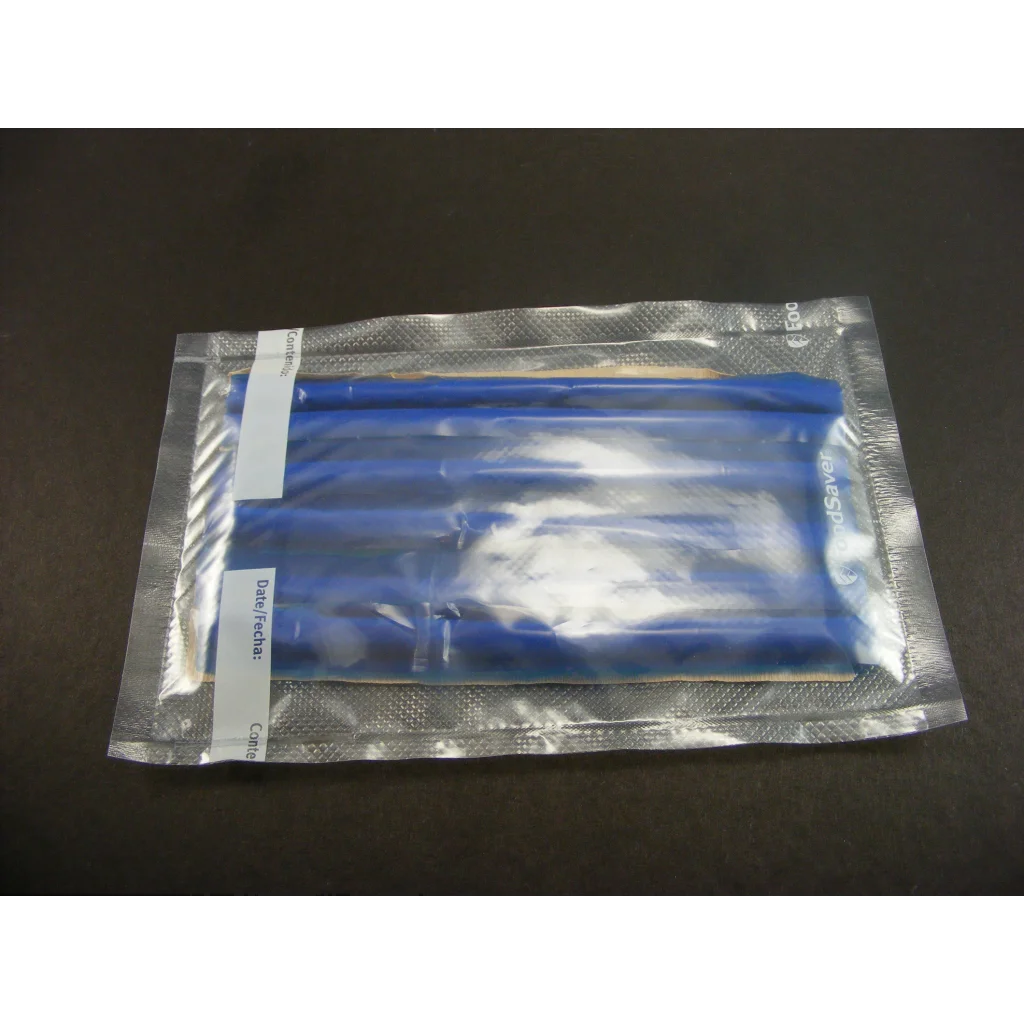 Blue data saver gel pack in vacuum-sealed pouch for display putty
