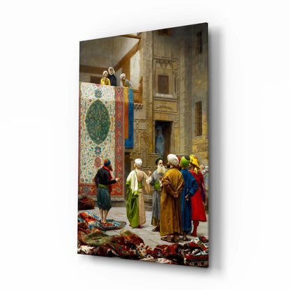 Persian Bazaar Canvas Wall Art with Vibrant Rug Market Scene | Insigneart USA | vintageantiquesgifts.com