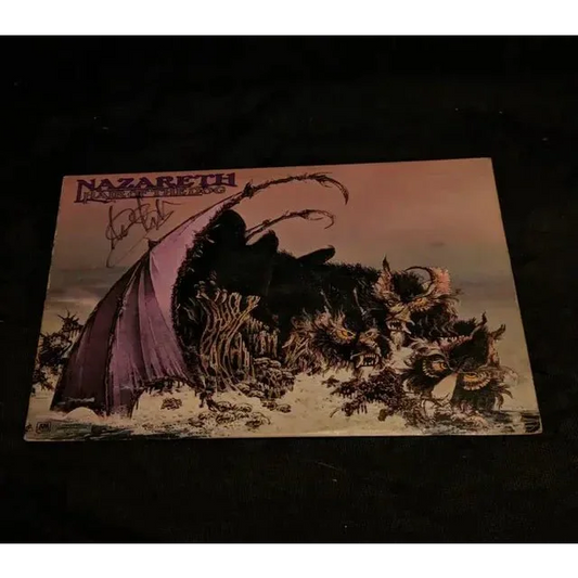 Vintage Nazareth Hair of the Dog album cover with Pete Agnew signed record and COA