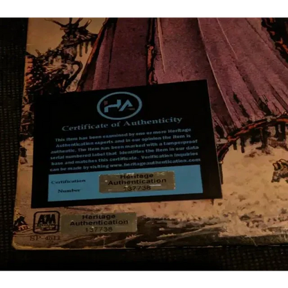 Pete Agnew signed record album with certificate of authenticity and authentication number