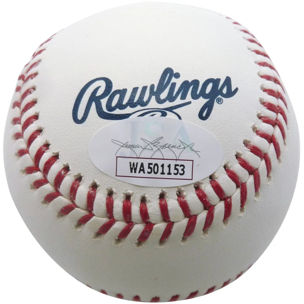 Pete Rose autographed HOF logo MLB baseball with red stitching