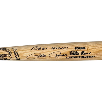 Pete Rose autographed Louisville Slugger baseball bat with signatures
