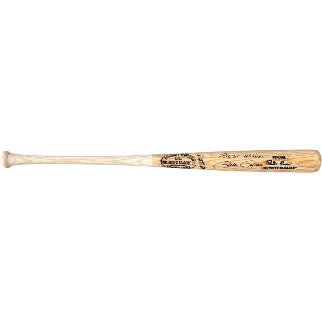 Pete Rose autographed Louisville Slugger baseball bat with signatures