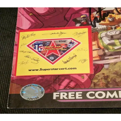 Peter Collin autographed Transformer comic with holographic seal and authentication sticker