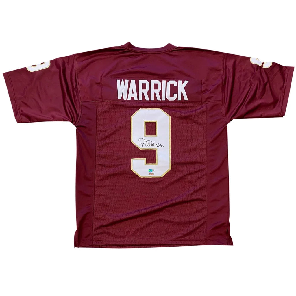 Peter Warrick autographed Florida State FSU Seminoles garnet #9 jersey