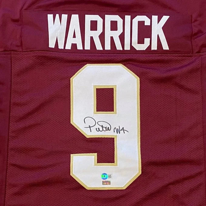 Peter Warrick autographed Florida State FSU Seminoles garnet #9 jersey