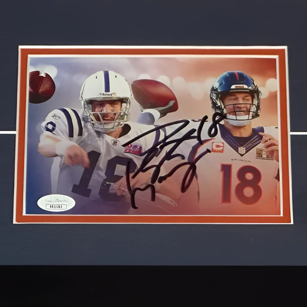 Peyton manning deluxe framed autographed NFL quarterbacks photo