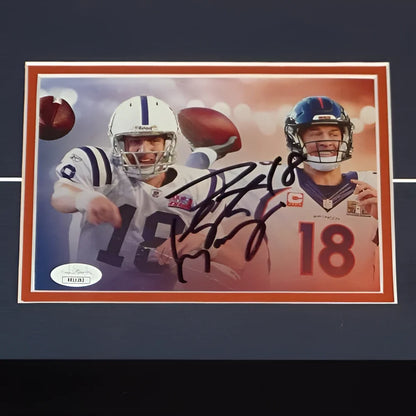 Peyton manning deluxe framed autographed NFL quarterbacks photo