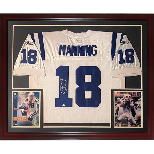 Peyton Manning autographed Indianapolis Colts deluxe framed jersey