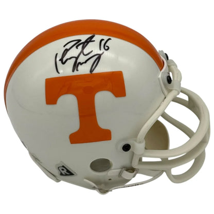 Peyton Manning autographed Tennessee Vols mini helmet in white and orange