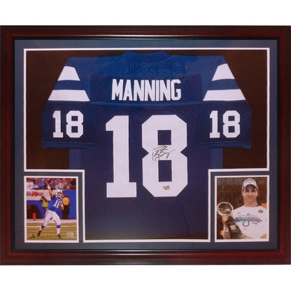 Peyton Manning deluxe framed jersey Colts number 18 collectible