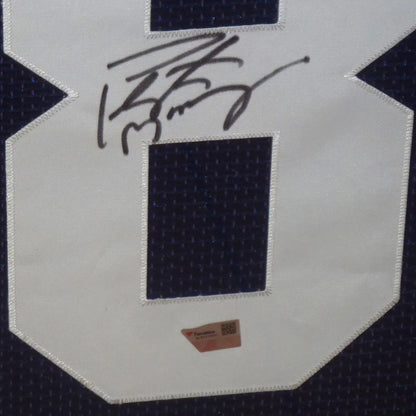 Peyton Manning Colts deluxe framed jersey with white patch, black star, number 17