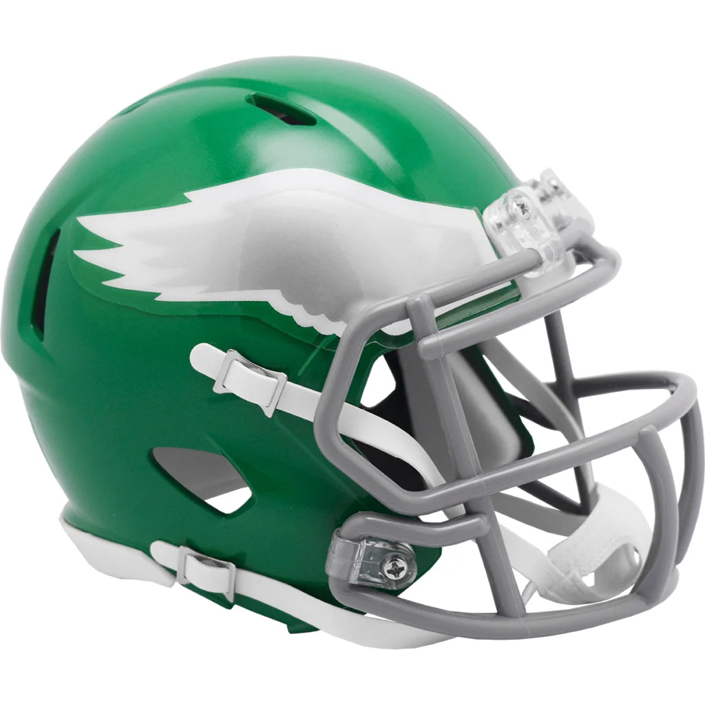 Green and white Philadelphia Eagles speed mini football helmet