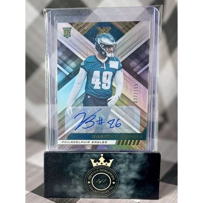 Philadelphia Eagles autographed football card in acrylic case from Prestige Worldwide Collectibles
