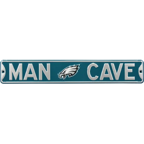 Philadelphia Eagles Man Cave authentic street sign in teal and silver