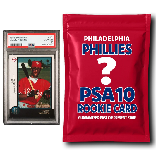 Philadelphia Phillies PSA 10 Graded Rookie Card Mystery Pack | Hall of Fame Sports Memorabilia | vintageantiquesgifts.com