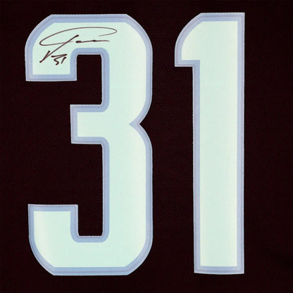 Philipp Grubauer autographed Seattle Kraken navy blue #31 jersey patch