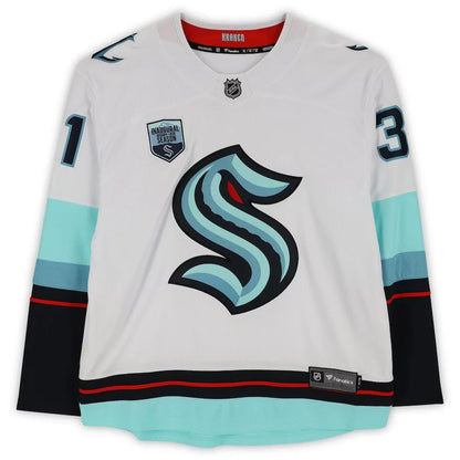 Philipp Grubauer autographed Seattle Kraken white jersey with stylized logo