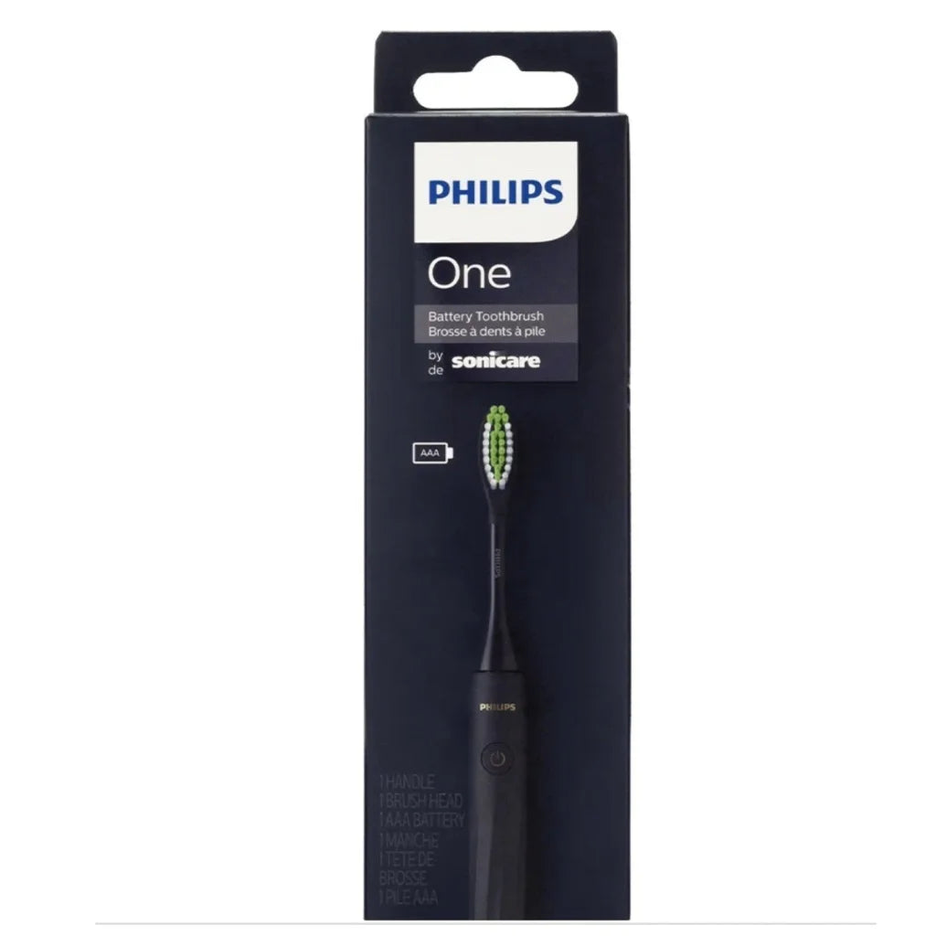 Philips Sonicare One battery toothbrush HY1100/54 with green bristles in AAA battery packaging
