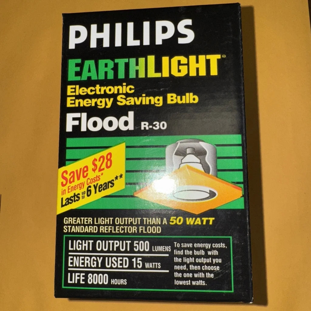 Philips Earth Light 15W R30 energy-saving flood light bulb box