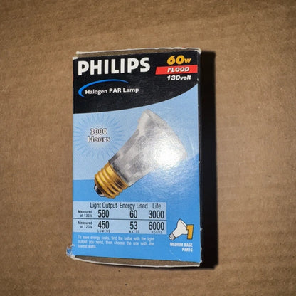 Philips 60W halogen flood light PAR38 clear bulb in box
