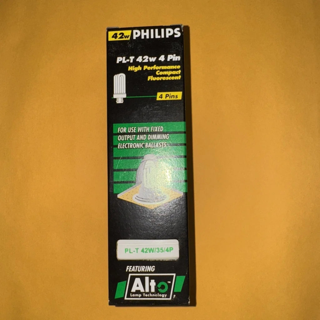 Philips PL-T 42W 4 pin compact fluorescent bulb in black green packaging
