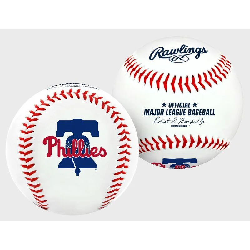 Rawlings Phillies replica baseball with team logo and red stitching