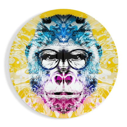 Psychedelic Monkey Tempered Glass Art Circle | Insigneart USA | vintageantiquesgifts.com