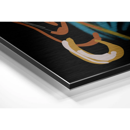 Stunning jazz art on brushed aluminium dibond print with colorful abstract brushstrokes