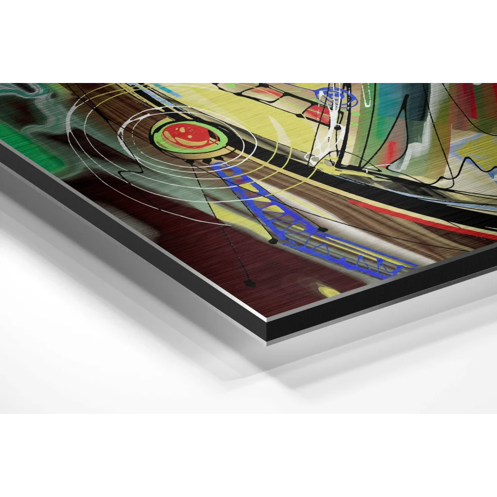 Glass Wall Art Picasso Style Brushed Aluminium Dibond Wall Art